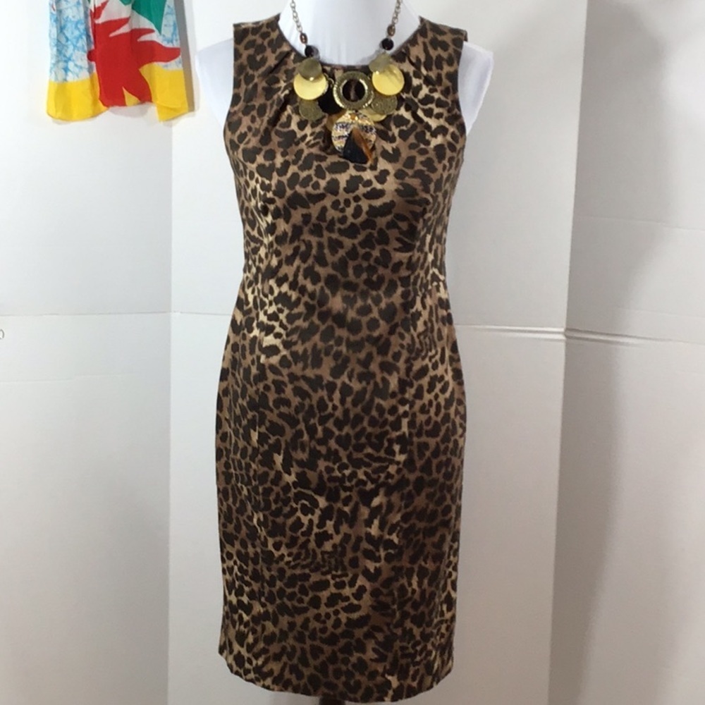 Michael Kors animal print sheath dress 4